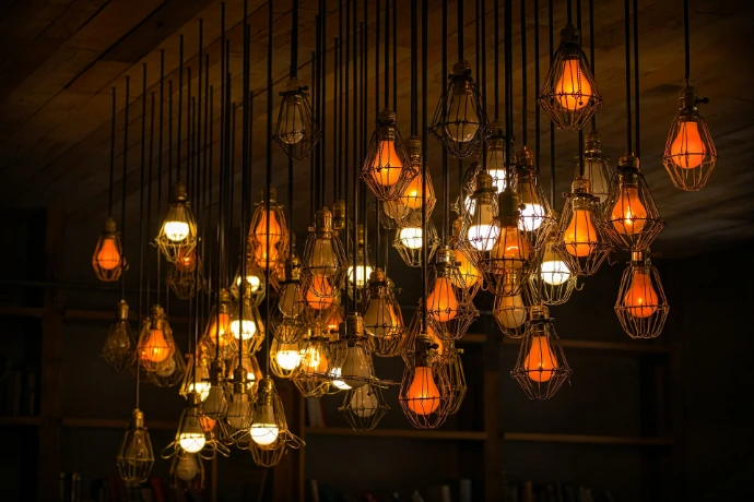 hanging light bulbs lot